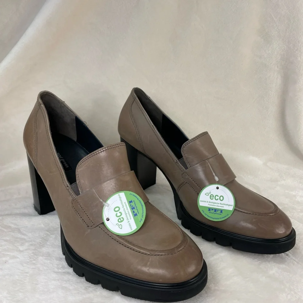 $450 PAUL GREEN NINA LOAFER PUMP‎ ANTELOPE STAR LEATHER 8 AU/ 10.5 US, (G 764)
